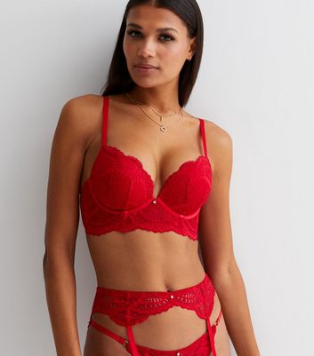 RougeGorge Lingerie - Trinity Women's Lace Push Up Bra, Red :  : Fashion