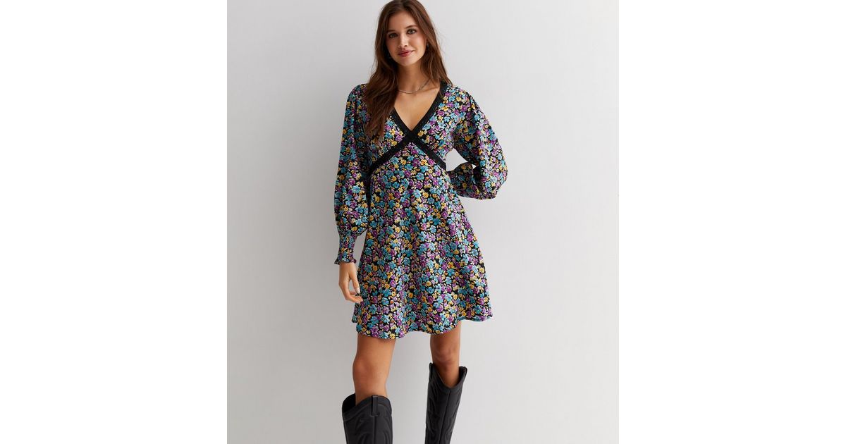 Laurel Funnel Neck Thigh-Length Mini Dress Black main image 0