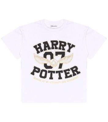 Popgear White Harry Potter Varsity Logo T-Shirt