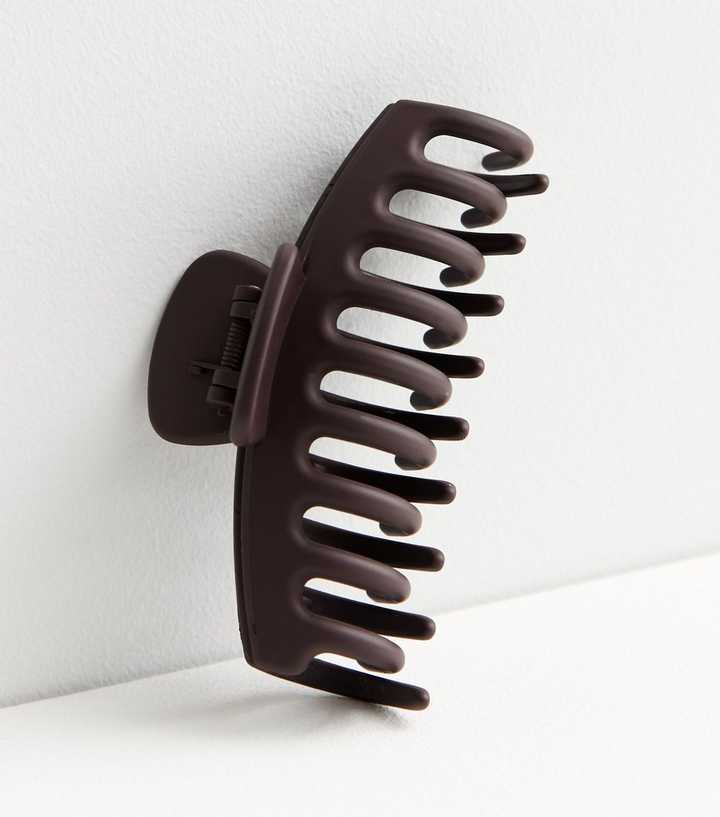 Dark Brown Matte Banana Bulldog Claw Clip