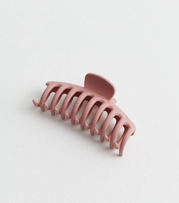 Pink Matte Banana Hair Claw Clip New Look