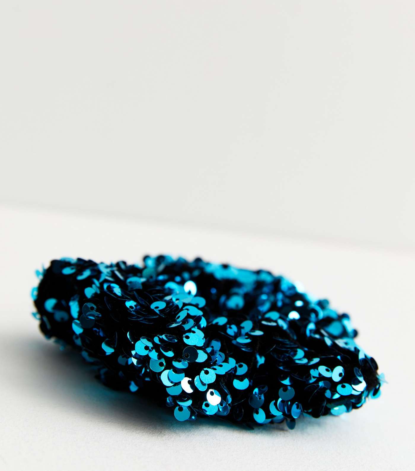 Turquoise Sequin Medium Scrunchie Image 2