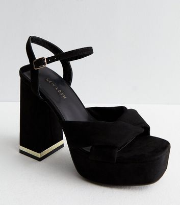 New look black block clearance heels