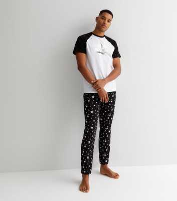 Black Family Christmas Jogger Pyjama Set with Star Print