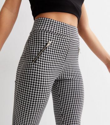 Black Dogtooth Jersey Leggings | New Look