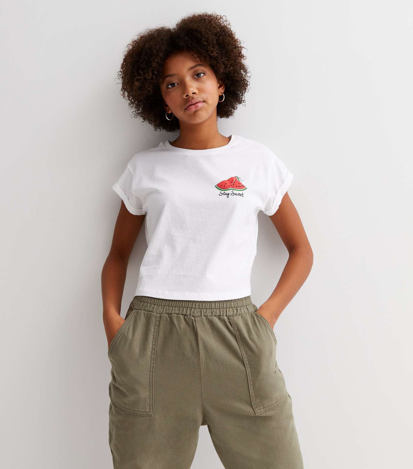 Girls White Watermelon Stay Sweet Logo T-Shirt