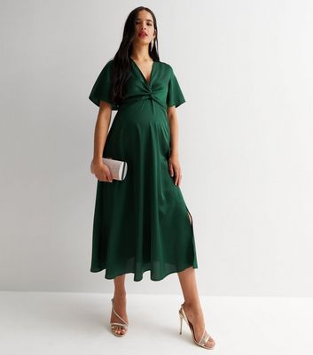 New look green cheap maternity dress