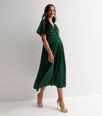 Maternity emerald green discount dress