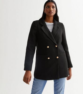 New look black boucle blazer Outlet