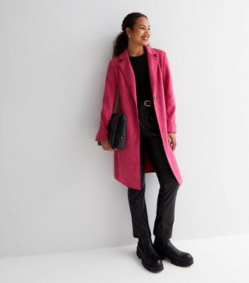 long pink duster coat