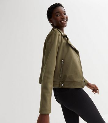 Olive green suede hot sale moto jacket