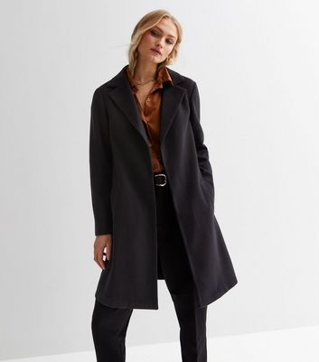 New look black long clearance coat