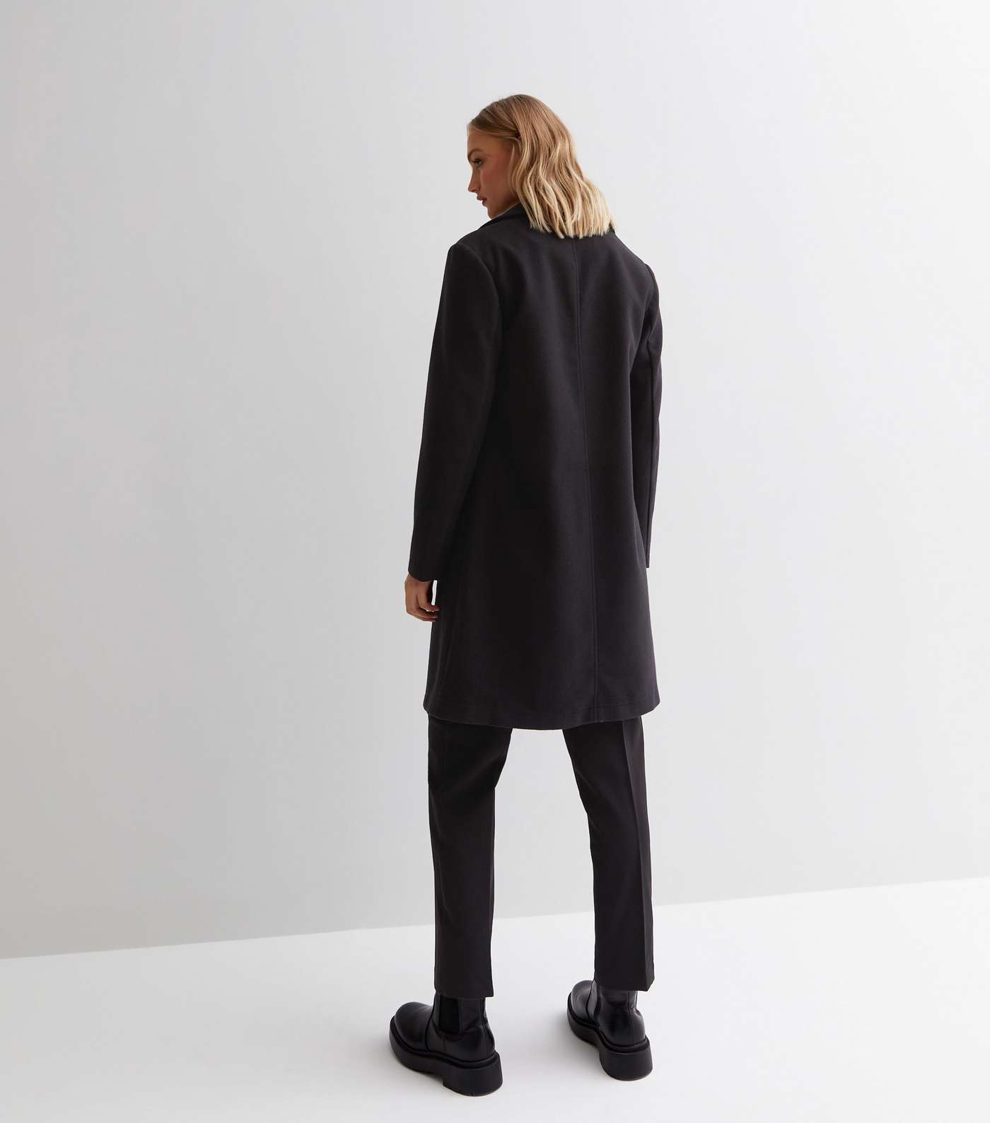 Black Unlined Long Formal Coat Image 4