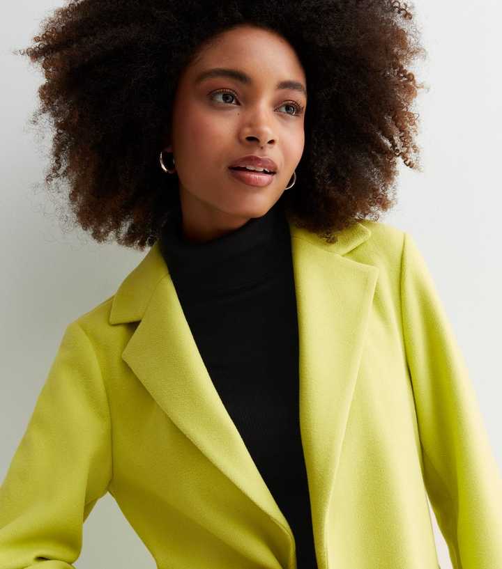 Yellow Unlined Long Formal Coat New Look
