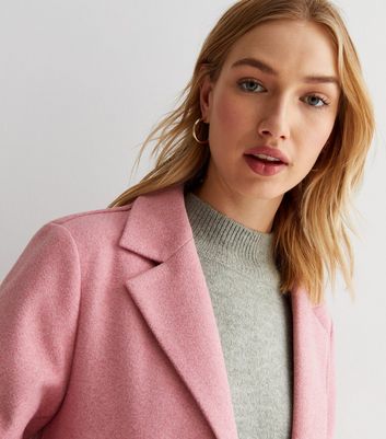 Baby pink hot sale long coat