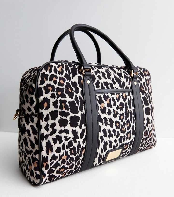 Black Leopard Print Weekend Bag