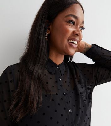 Black chiffon shirt Clearance