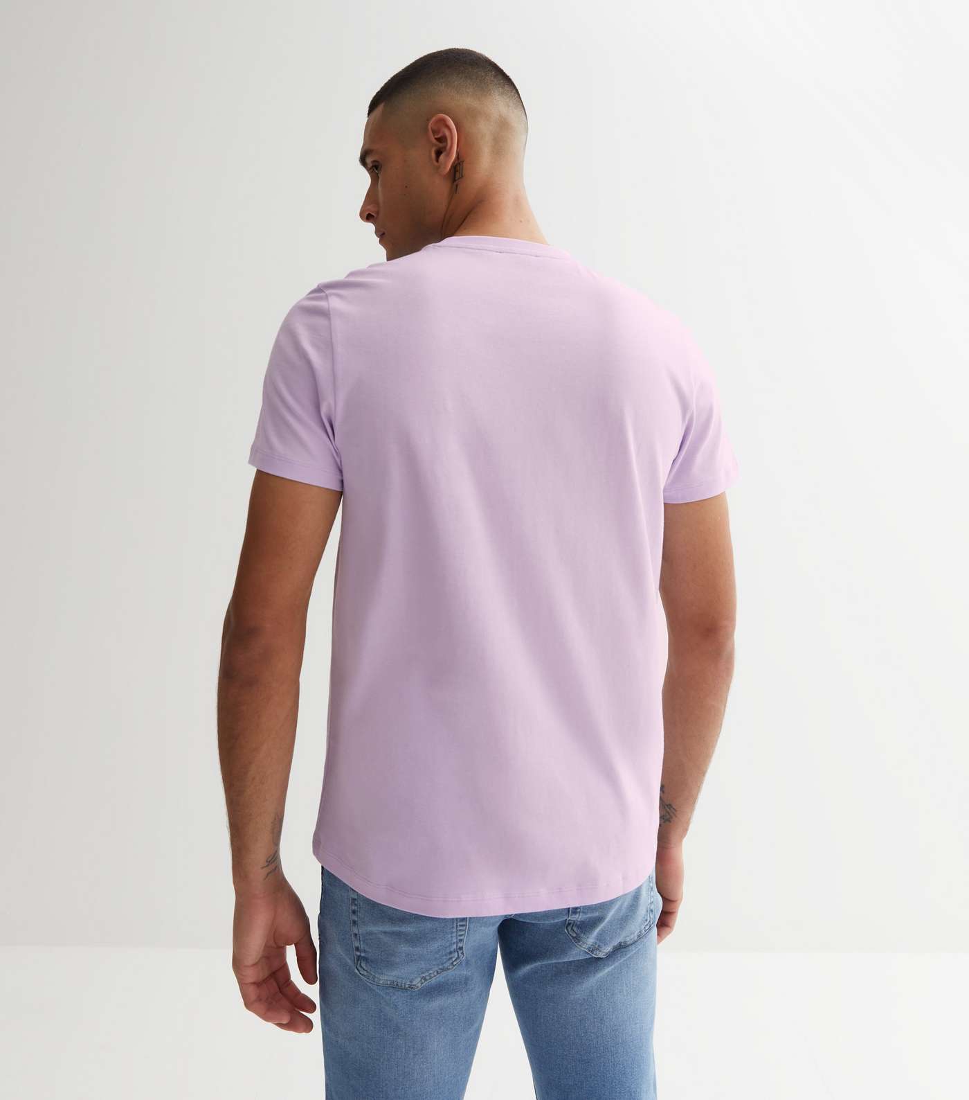 Lilac Embroidered Rose Regular Fit T-Shirt Image 4