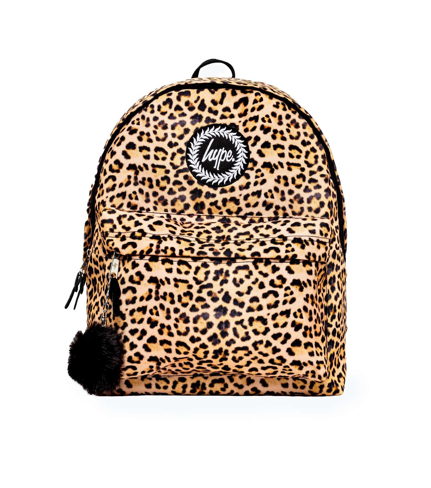 HYPE KIDS Orange Leopard Print Pom Pom Backpack