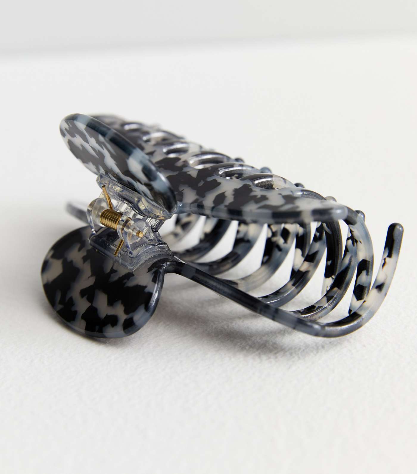 Grey Abstract Resin Hair Claw Clip Image 2