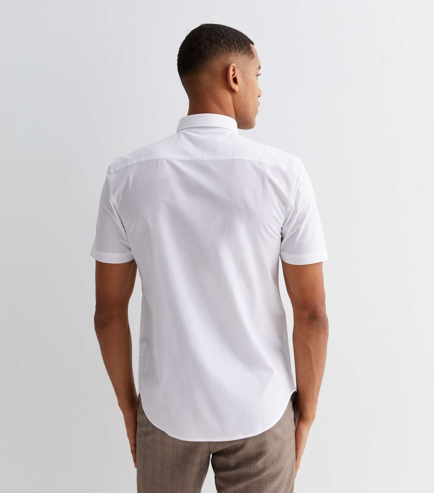White Poplin Short Sleeve Regular Fit Shirt Image 4