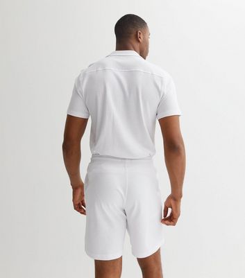 Mens white hot sale drawstring shorts