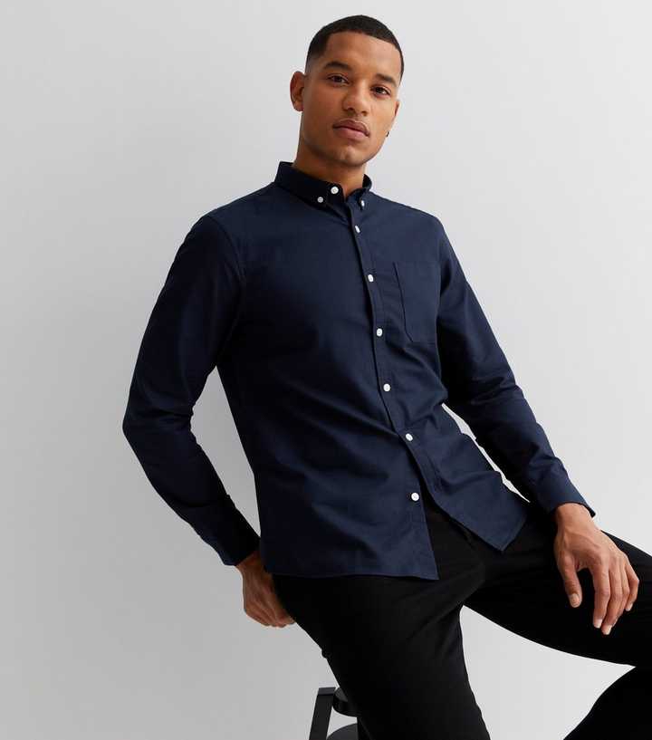 Navy Long Sleeve Oxford Shirt