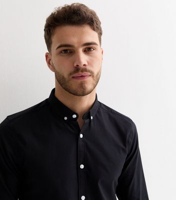 Black polo oxford shirt sale