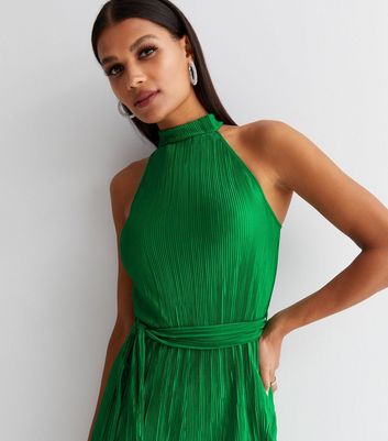 green high neck jumpsuit