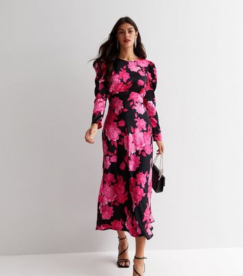 Floral silk 2024 midi dress