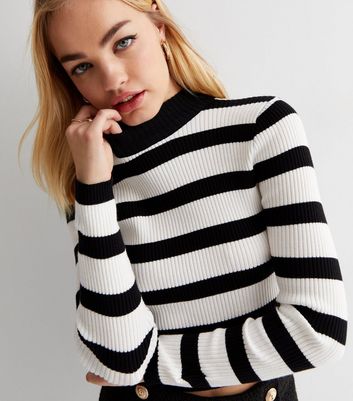 High neck stripe clearance top