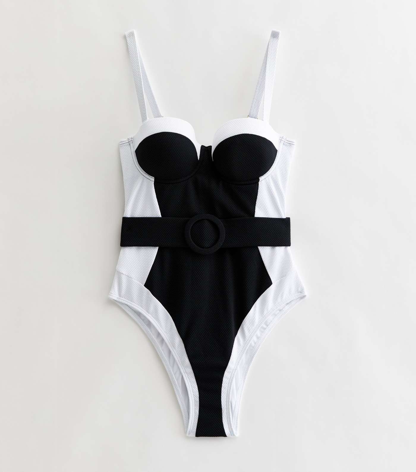 Black Belted Illusion Lift & Shape Swimsuit Image 5