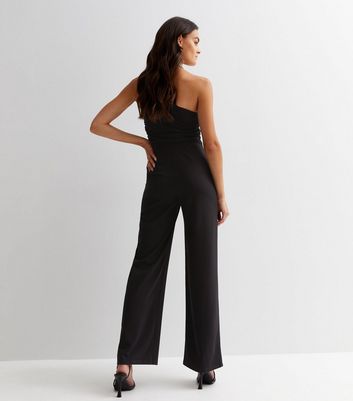 ruched wide leg jumpsuit