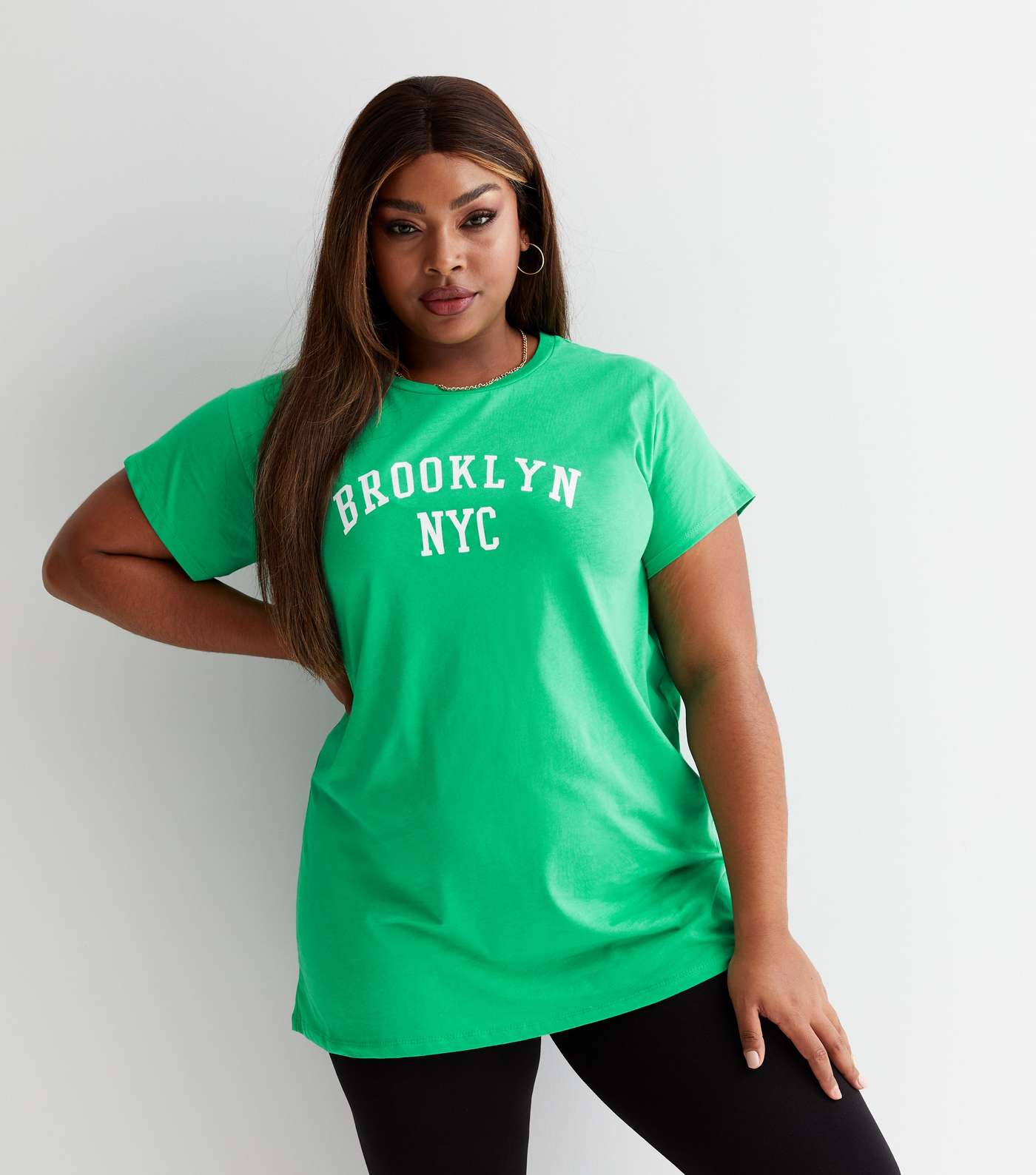 Curves Green Brooklyn Logo T-Shirt