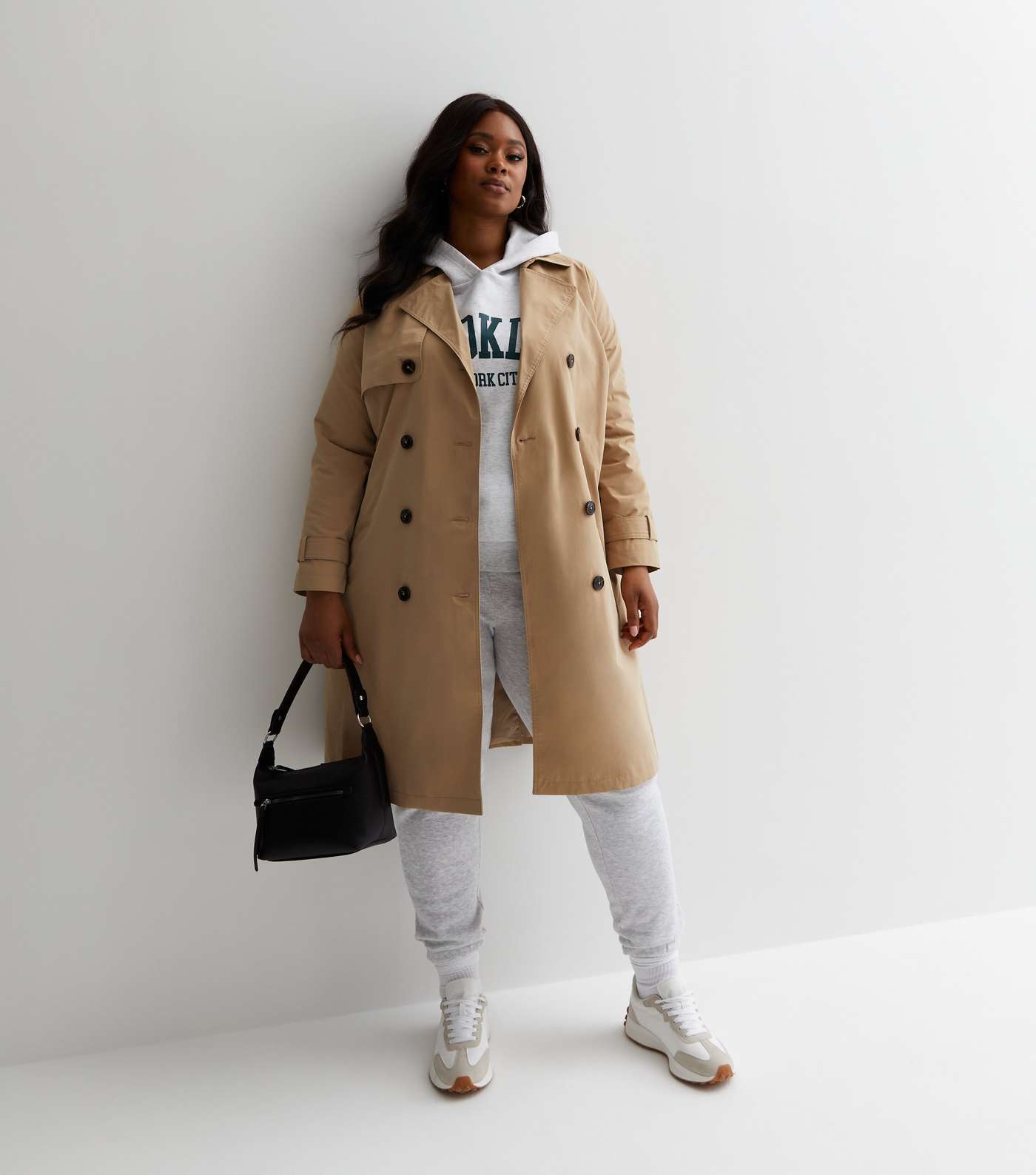 Curves Camel Belted Trench Coat