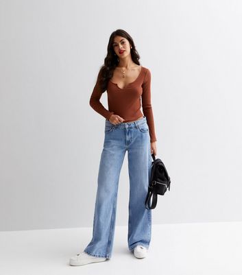 Rust Scoop Neck Long Sleeve Top | New Look