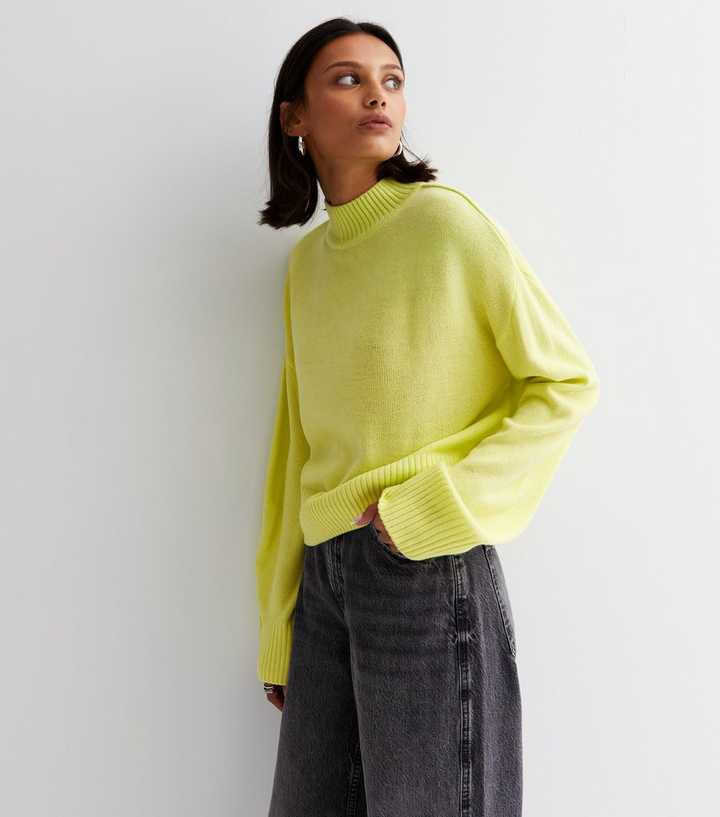 Yellow Knit High Neck Jumper | New Look