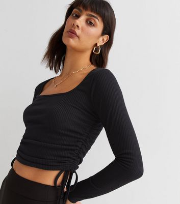 Pink Vanilla Black Ruched Long Sleeve 
