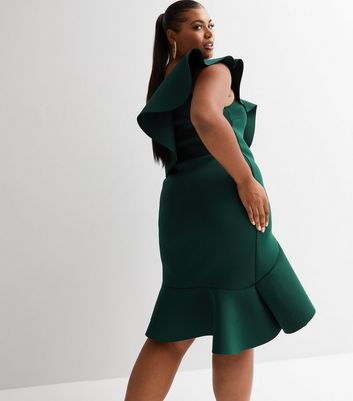 Dark green clearance one shoulder dress