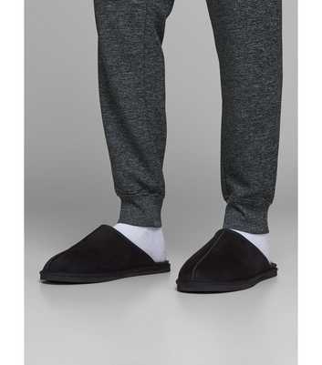 Jack & Jones Black Faux Fur Lined Slippers