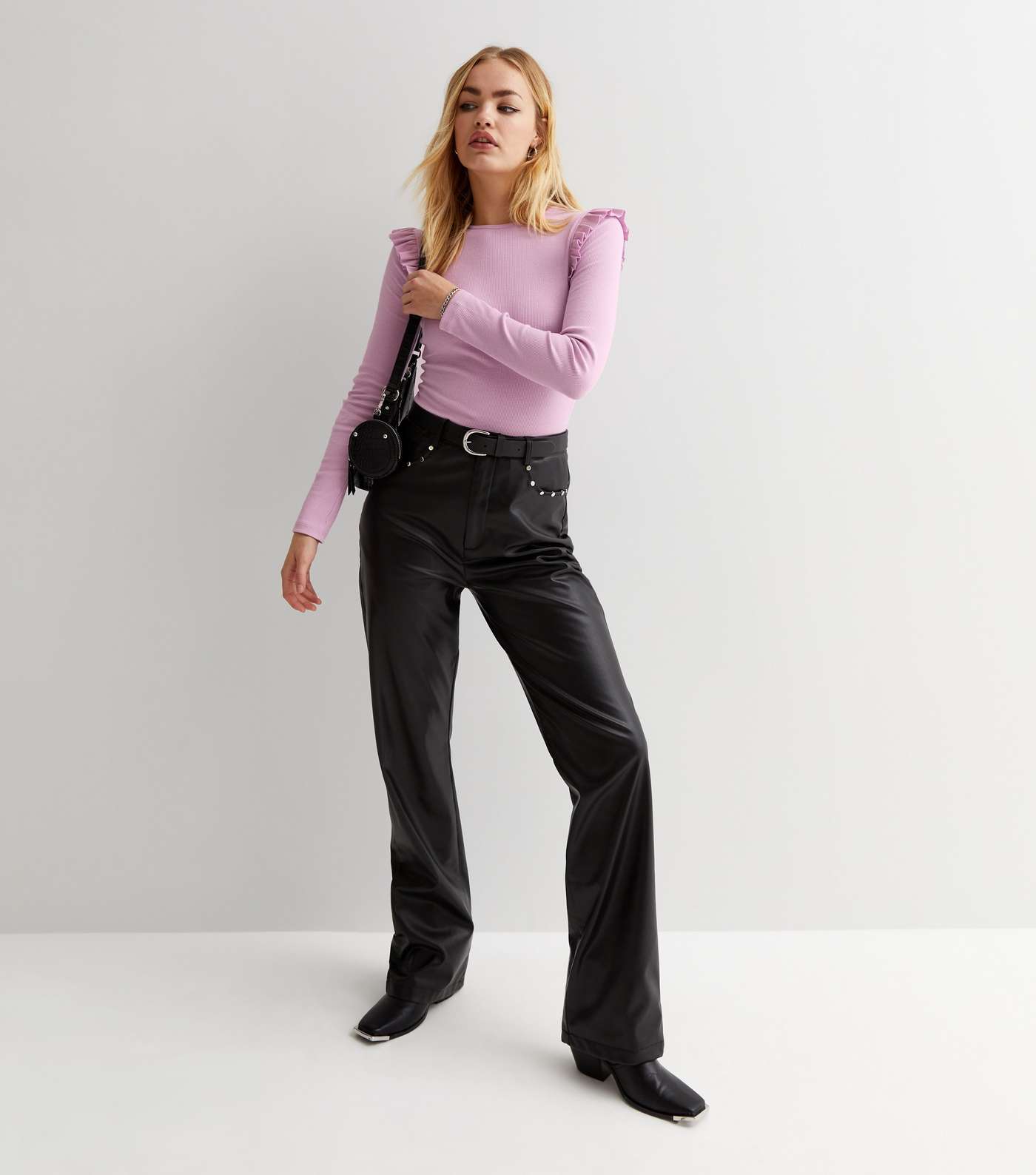 Lilac Jersey Frill Sleeve Bodysuit Image 3