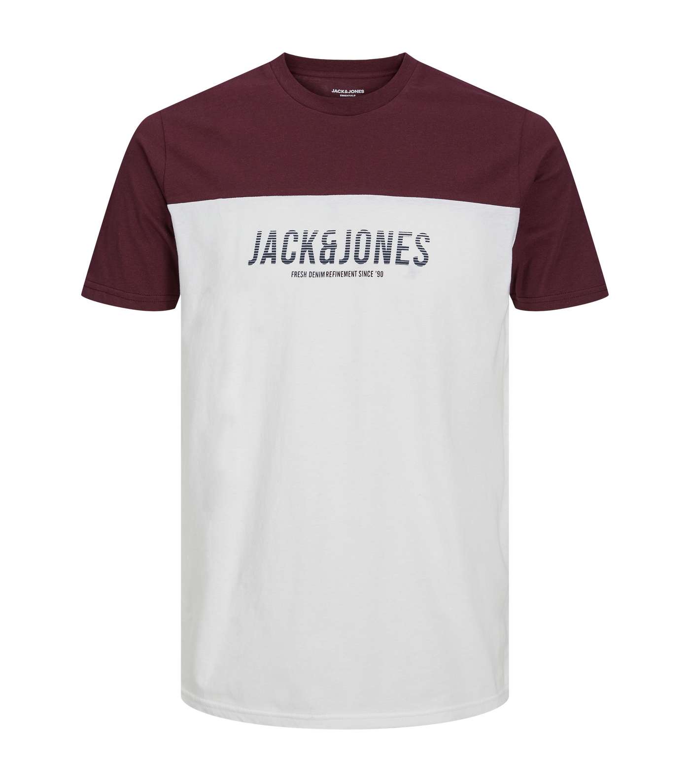 Jack & Jones White Colour Block Crew Neck Logo T-Shirt Image 6