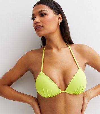 Neon green triangle on sale bikini