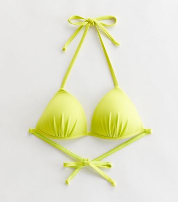 light green triangle bikini
