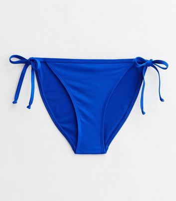 Bright Blue Tie Side Bikini Bottoms New Look
