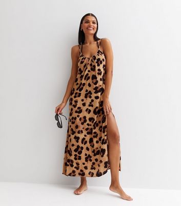 leopard print strappy dress