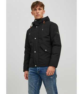 Jack & Jones Black Hooded Parka Jacket