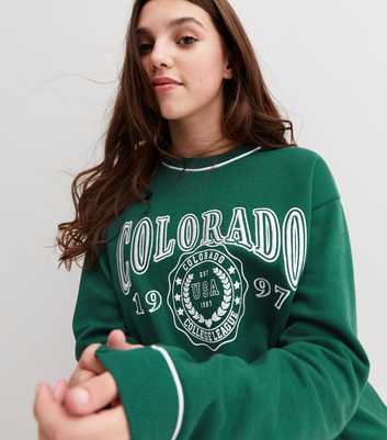 Girls Dark Green Colorado Logo Sweatshirt