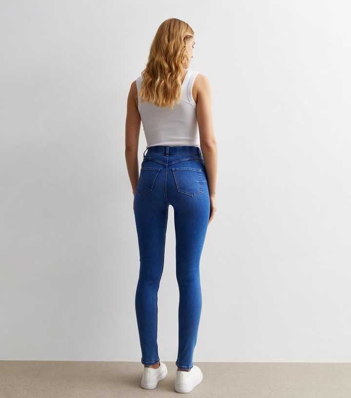 Womens New Look Jeans  Bright Blue Mid Rise Lift & Shape Emilee