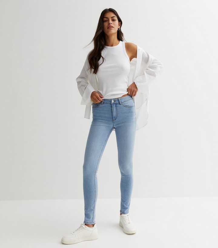 Bright Blue Mid Rise Supersoft Super Skinny Jeans | New Look